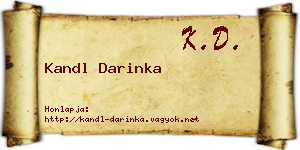 Kandl Darinka névjegykártya